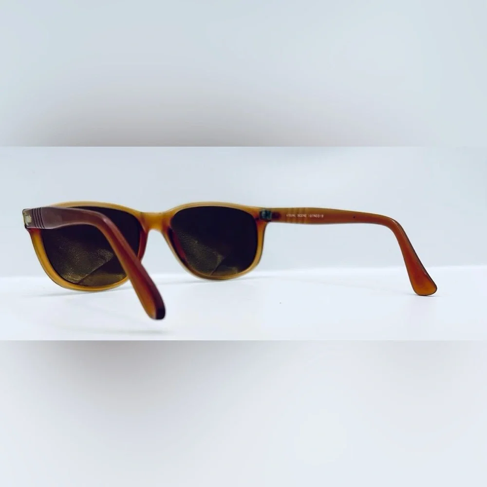 Vintage Visual Scene Brown Oval Sunglasses Frames Only